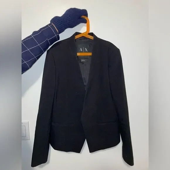 Armani exchange black collarless blazer - Picture 4 of 5